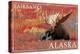 Fairbanks, Alaska - Bull Moose-Lantern Press-Stretched Canvas