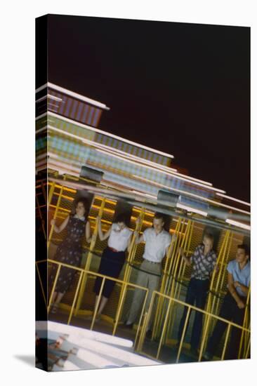 Fairgoers on a 'Round-Up' Spinning Amusement Ride at the Iowa State Fair, Des Moines, Iowa, 1955-John Dominis-Premier Image Canvas