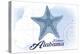 Fairhope, Alabama - Starfish - Blue - Coastal Icon-Lantern Press-Stretched Canvas