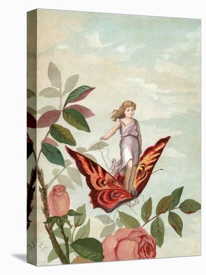 Fairy Riding a Butterfly Among Roses, 1882-null-Premier Image Canvas