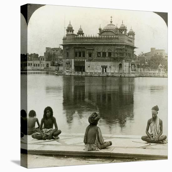 Fakirs at Amritsar, Looking South across the Sacred Tank to the Golden Temple, India, C1900s-Underwood & Underwood-Premier Image Canvas