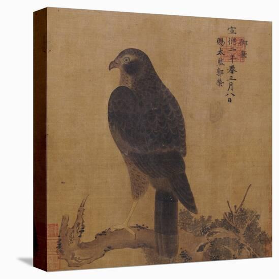 Falcon on a Pine Limb, Emperor Xuande, circa 1426-1435-null-Premier Image Canvas