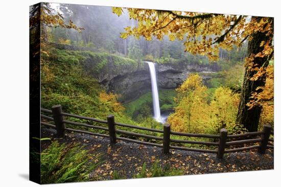 Fall Colors Add Beauty to South Silver Falls, Silver Falls State Park, Oregon-Craig Tuttle-Premier Image Canvas