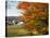 Fall Colors Framing Church and Town, East Corinth, Vermont, USA-Jaynes Gallery-Premier Image Canvas