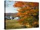 Fall Colors Framing Church and Town, East Corinth, Vermont, USA-Jaynes Gallery-Premier Image Canvas