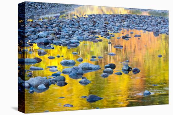 Fall Colors Reflect in the Saco River, New Hampshire. White Mountains-Jerry & Marcy Monkman-Premier Image Canvas