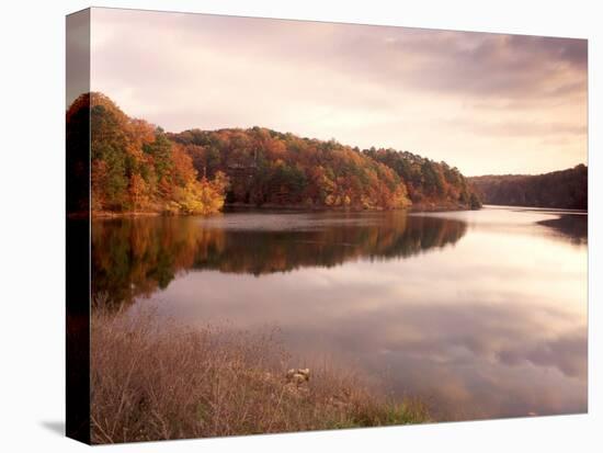 Fall Colors Reflected in Lake, Arkansas, USA-Gayle Harper-Premier Image Canvas