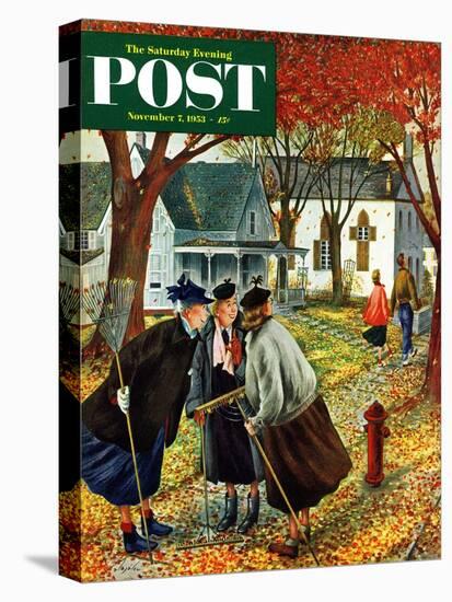 "Fall Gab Session" Saturday Evening Post Cover, November 7, 1953-Constantin Alajalov-Premier Image Canvas