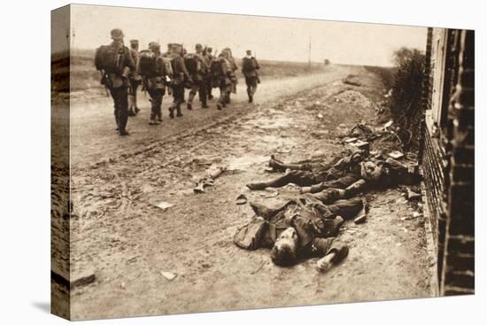 Fallen English after Street Fighting at the Village of Moreuil (B/W Photo)-German photographer-Premier Image Canvas