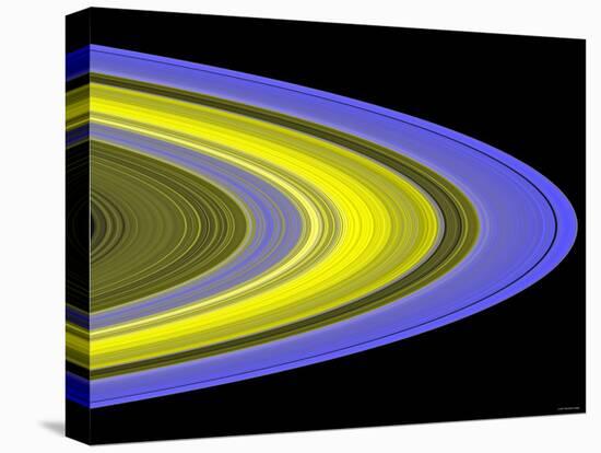 False-Color Image of Saturn's Main Rings Made Using Cassini's Ultraviolet Imaging Spectrograph-Stocktrek Images-Premier Image Canvas