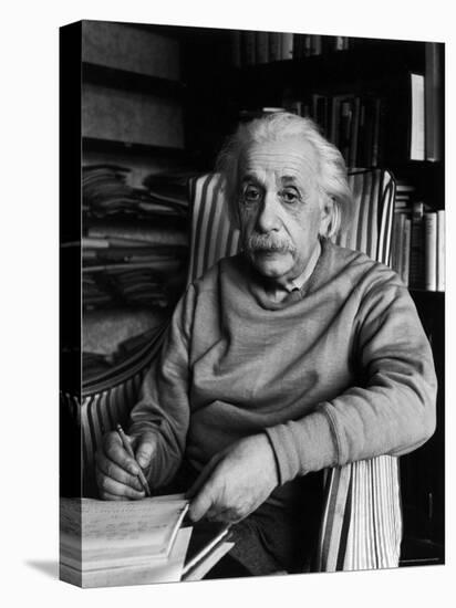 Famed Scientist Albert Einstein in His Study at Home-Alfred Eisenstaedt-Premier Image Canvas