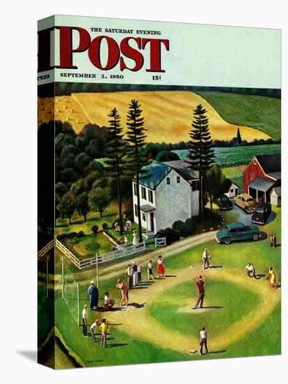 "Family Baseball" Saturday Evening Post Cover, September 2, 1950-John Falter-Premier Image Canvas