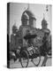 Family Being Pulled in a Rickshaw with a Russian Orthodox Church in the Background-Jack Birns-Premier Image Canvas