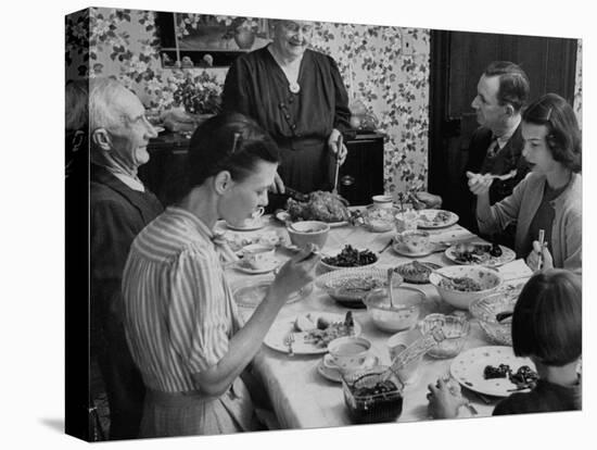 Family Eating at Dinner Table-John Dominis-Premier Image Canvas