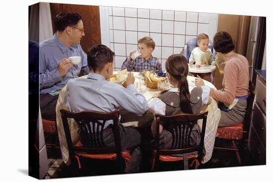 Family Eating Together at Dinner Table-William P. Gottlieb-Premier Image Canvas