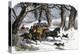 Family Going to a Christmas Party by Horse-Drawn Sleigh, England, 1850s-null-Premier Image Canvas