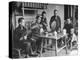 Family Having Tea in Courtyard-Carl Mydans-Premier Image Canvas