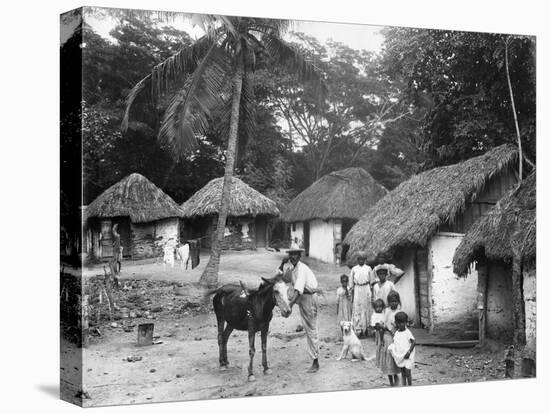 Family Outside their Home, Coolie Street, Kingston, Jamaica, 1931-null-Premier Image Canvas