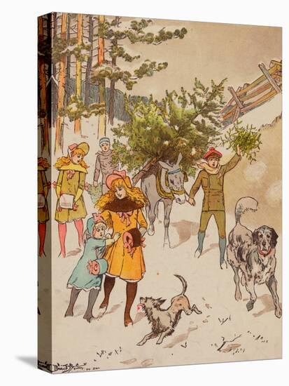 Family Trudging in Snow with Their Christmas Tree-Bettmann-Premier Image Canvas