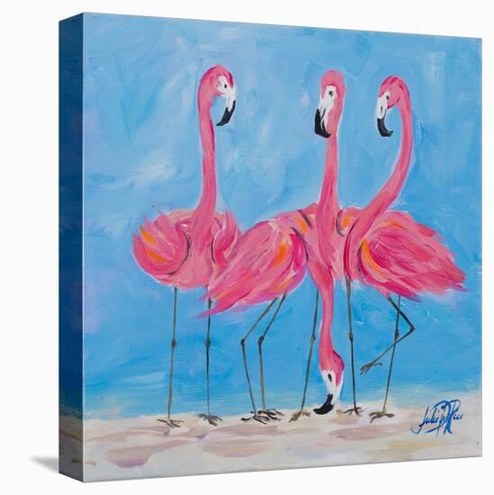 Fancy Flamingos II-Julie DeRice-Stretched Canvas