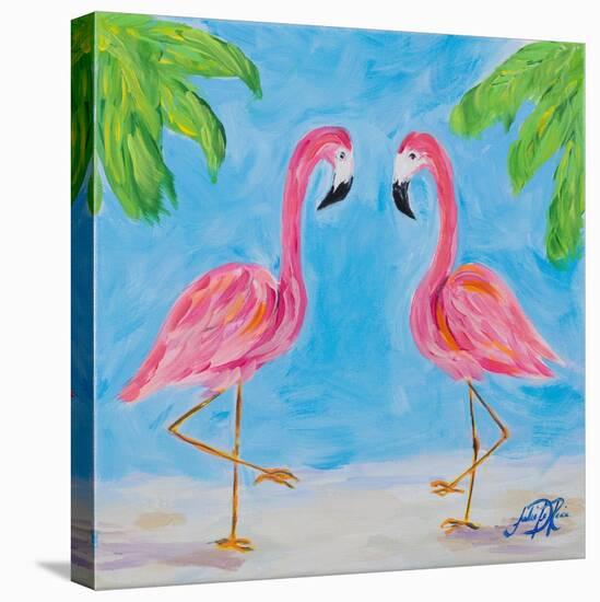Fancy Flamingos III-Julie DeRice-Stretched Canvas