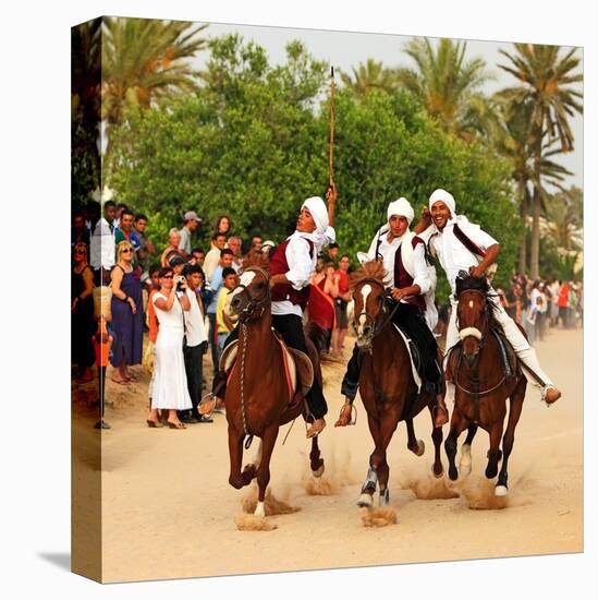 Fantasia, equestrian games in Midoun, Jerba Island, Medenine, Tunisia-null-Stretched Canvas