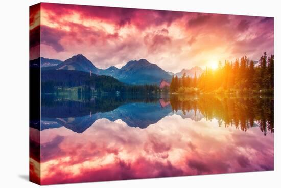 Fantastic Mountain Lake in National Park High Tatra. Dramatic Scenery. Strbske Pleso, Slovakia, Eur-Leonid Tit-Premier Image Canvas