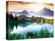 Fantastic Sunny Day is in Mountain Lake. Creative Collage. Beauty World.-Leonid Tit-Premier Image Canvas