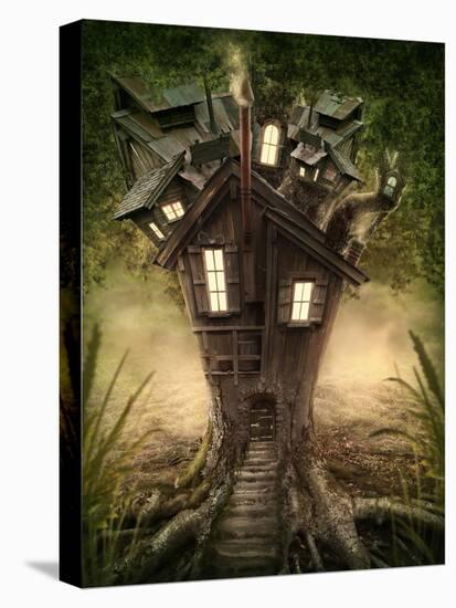 Fantasy Tree House in Forest-egal-Premier Image Canvas