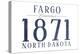 Fargo, North Dakota - Established Date (Blue)-Lantern Press-Stretched Canvas