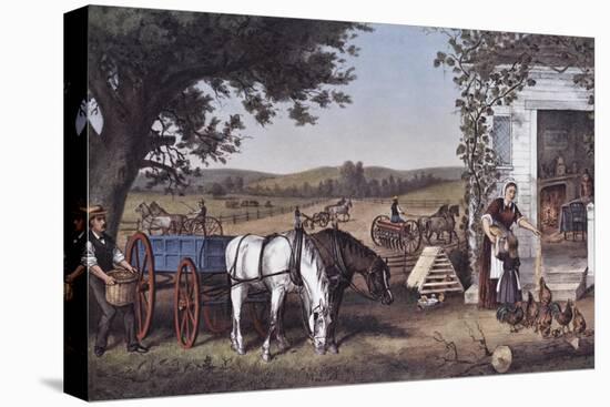 Farm and Fireside-Currier & Ives-Premier Image Canvas