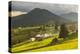 Farm and Haystacks in the Rural Transylvania Landscape at Sunset, Piatra Fantanele, Transylvania-Matthew Williams-Ellis-Premier Image Canvas