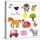 Farm Animals Illustration-Svetlana Peskin-Stretched Canvas