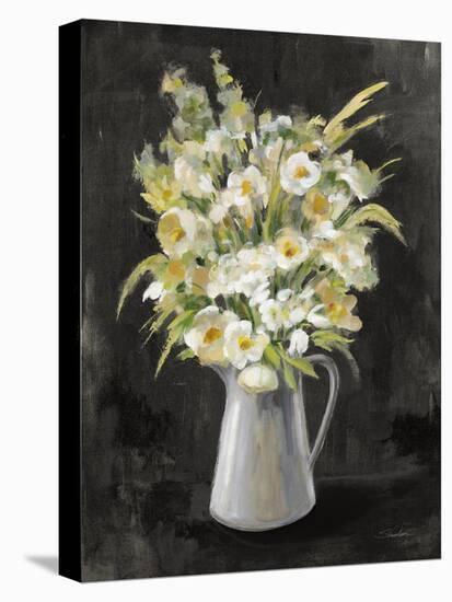 Farm Bouquet on Black-Silvia Vassileva-Stretched Canvas