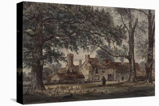 Farm Buildings and a Shepherd with a Flock of Sheep-Thomas Collier-Premier Image Canvas