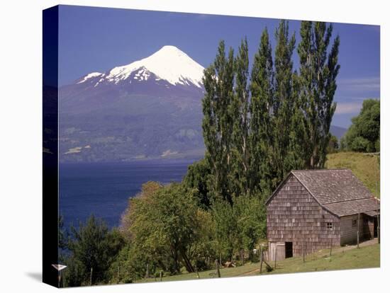 Farm House with Mountain in Background, Chile-Walter Bibikow-Premier Image Canvas