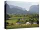 Farm Houses and Mountains, Vinales Valley, Cuba, West Indies, Caribbean, Central America-Christian Kober-Premier Image Canvas