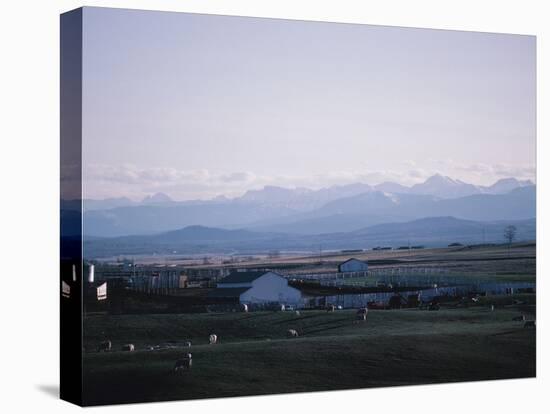 Farm in Mountain Valley - Rockies, Calgary, Banff-null-Premier Image Canvas