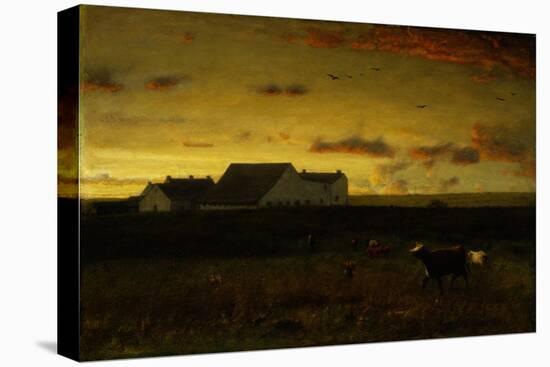 Farm Landscape, Cattle in Pasture, Sunset, Nantucket, C.1883-George Snr. Inness-Premier Image Canvas