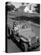 Farmer and Family Riding in a Jeep in Demonstration of Postwar Uses for Military Vehicles-null-Premier Image Canvas