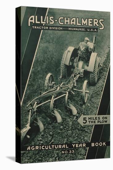 Farmer on an Allis Chalmers Tractor Plowing a Field-null-Premier Image Canvas