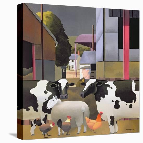 Farmer with Cows, 1992-Reg Cartwright-Premier Image Canvas