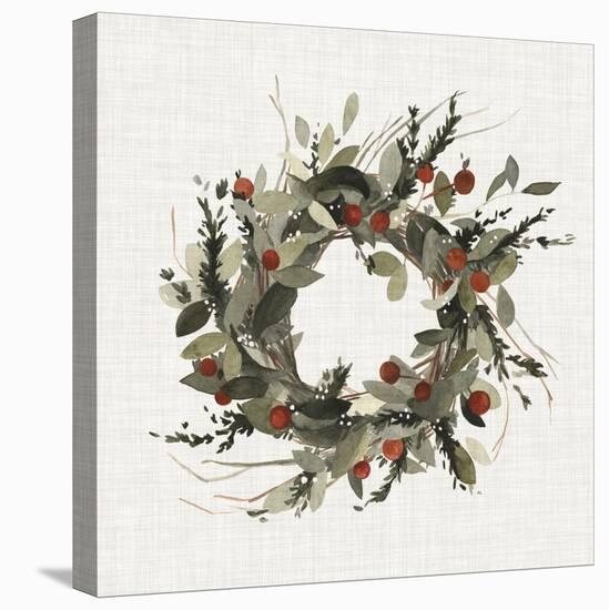 Farmhouse Wreath I-null-Stretched Canvas