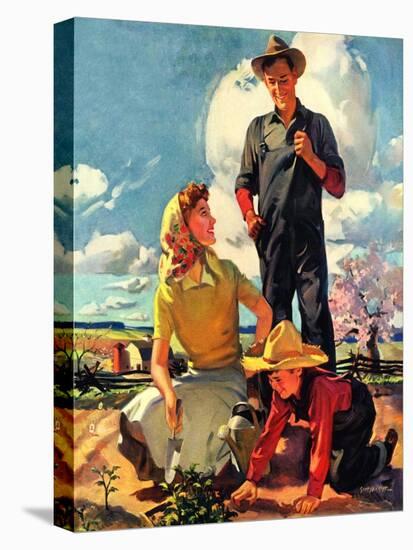 "Farming Family,"April 1, 1943-George Rapp-Premier Image Canvas