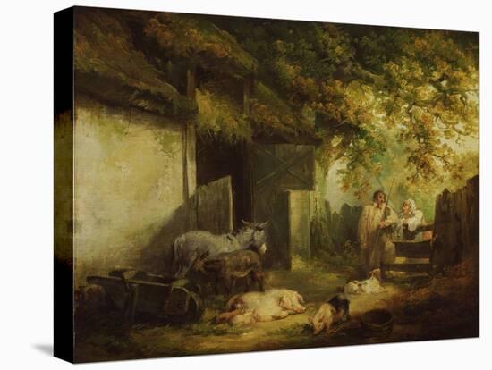 Farmyard, C.1790-91 (Oil on Canvas)-George Morland-Premier Image Canvas