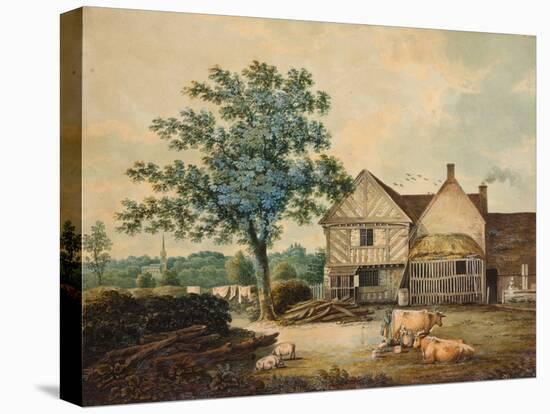 Farmyard near Aston Hall (W/C on Paper)-Joseph Wright-Premier Image Canvas