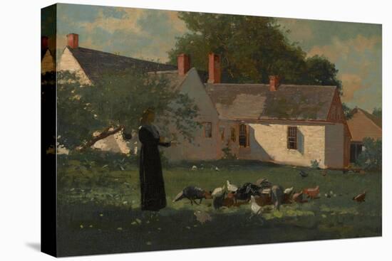 Farmyard Scene, C.1872-74 (Oil on Canvas)-Winslow Homer-Premier Image Canvas