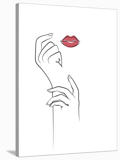 Fashionista Hands And Lips Stretched Canvas Print Dana Shek