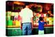 Father and Son Looking at Books Through a Shop Window, New York-Sabine Jacobs-Premier Image Canvas