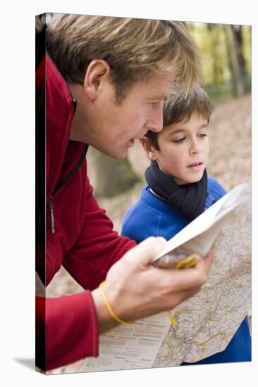 Father And Son Reading a Map-Ian Boddy-Premier Image Canvas